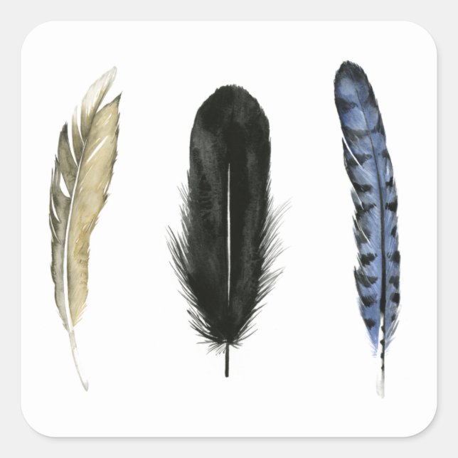 Soft Feathers I Square Sticker (Front)