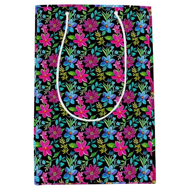 Soft Feminine Lavender Inspired Art Medium Gift Bag (Front)