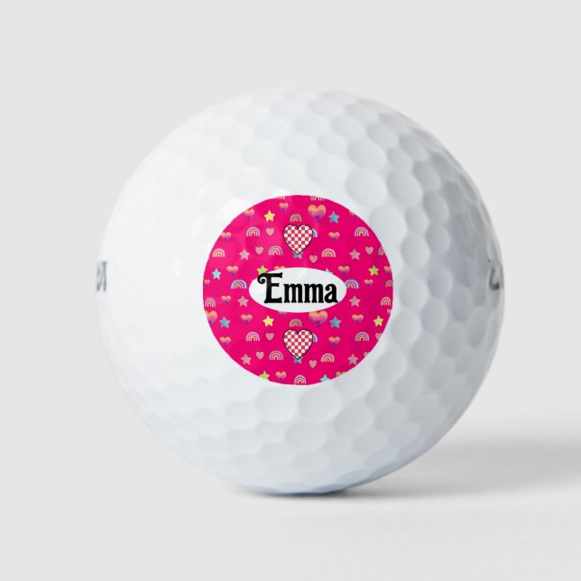 Soft Feminine Repeating Background Golf Balls (Front)