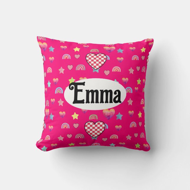 Soft Feminine Repeating Background Throw Pillow (Front)