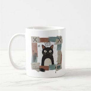 Soft Feral Unbothered Black Cat Gothic Art Coffee Mug