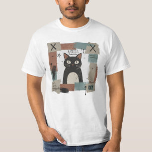 Soft Feral Unbothered Black Cat Gothic Art T-Shirt