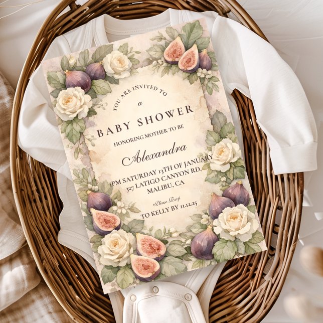 Soft Fig Garden Storybook Baby Shower Invitation (Creator Uploaded)