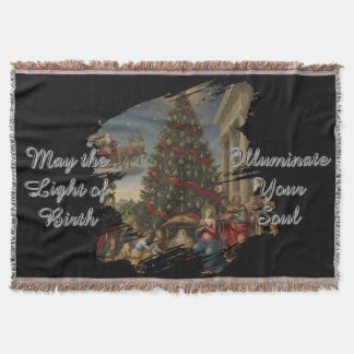 Soft Fleece Nativity Christmas Throw Blanket