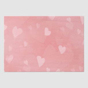 Soft Floating Pink Hearts Custom Tissue Paper