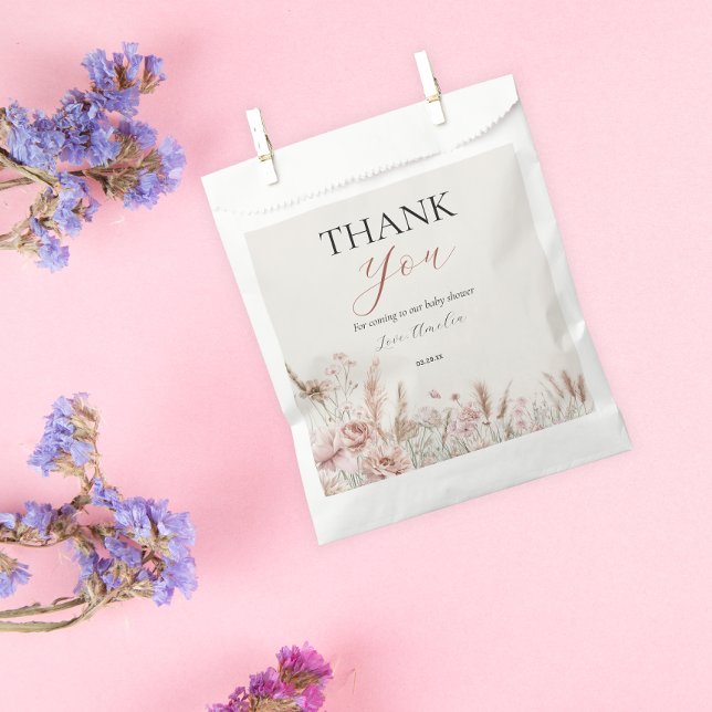 Soft Floral Baby in Bloom Baby Shower Favour Bag (Creator Uploaded)