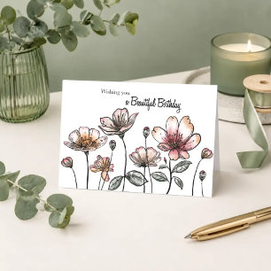 Soft Floral — Birthday Card