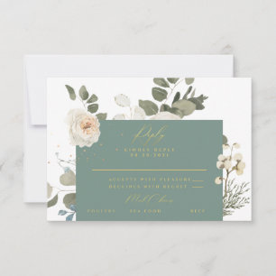 Soft Floral Botanical Greenery RSVP Response Card