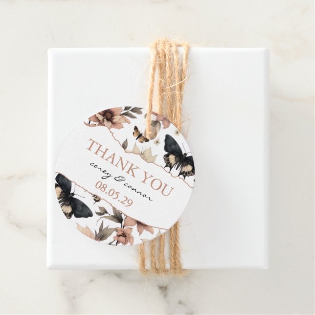 Soft Floral Butterflies Favour Tags (In Situ)