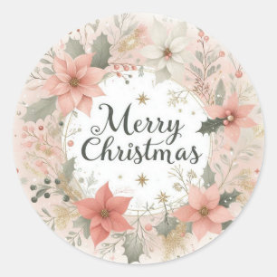 Soft Floral Christmas Sticker
