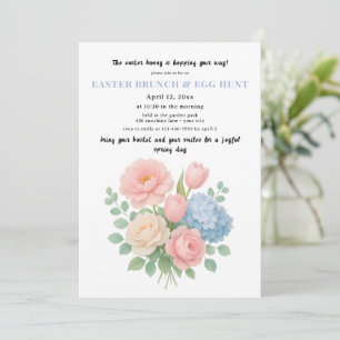 Soft Floral Easter Brunch Egg Hunt Invite