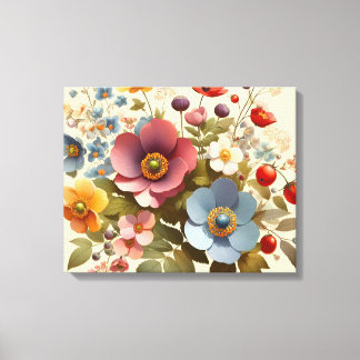 Soft Floral Elegance Canvas Print