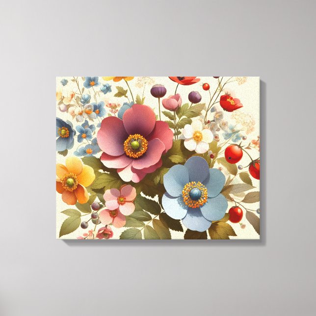 Soft Floral Elegance Canvas Print (Front)