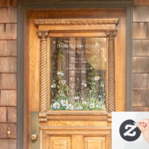 Soft Floral Elegant Organic Beauty Studio Window Cling