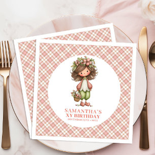 Soft Floral Fairy Cute 3rd Birthday Party Napkins