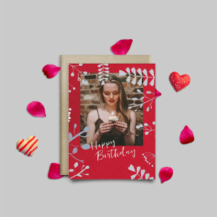 Soft floral frame Birthday Cards