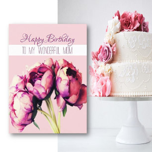 Soft floral Happy Birthday Mom Greeting Card