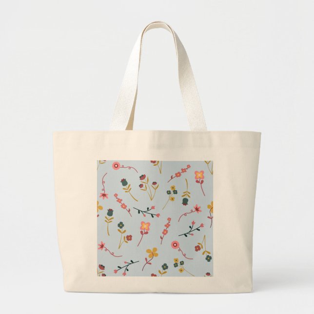 Soft Floral Meadow Pattern Jumbo Tote (Front)