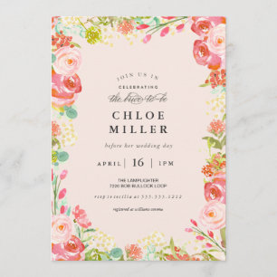 SOFT FLORAL nuptiale invitation rose