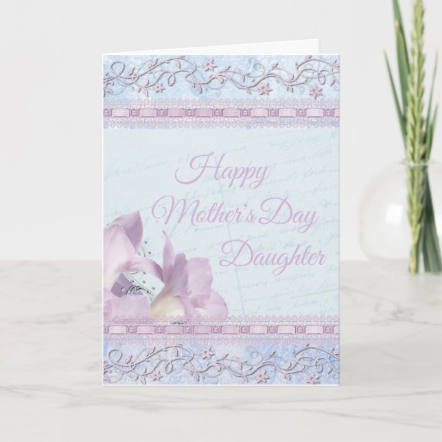 Soft Floral Pastel Lily Daughter Mother's Day Card (Front)