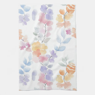 Soft floral pastels kitchen towel