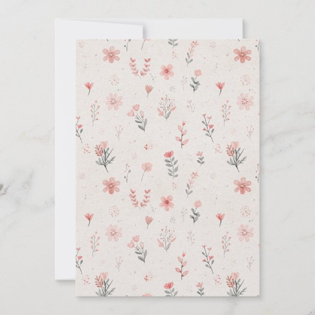 Soft Floral Pattern Flat Card (Front)