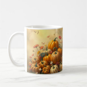 Soft Floral Pumpkins Coffee Mug