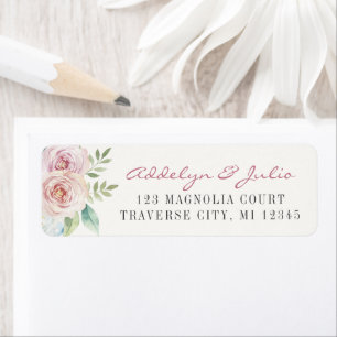 Soft Floral Romantic Mariage Adresse de retour