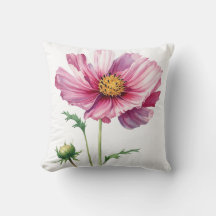 Soft Floral Throw Pillow