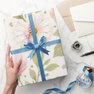 Soft Floral Watercolor Pattern   Wrapping Paper