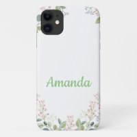 Soft Floral with Leaves and Tiny Budding Flowers
