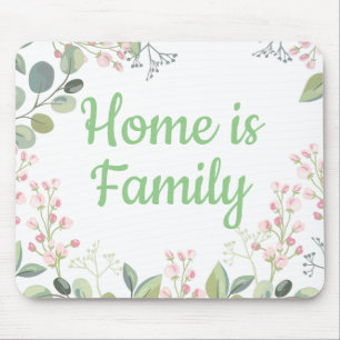Soft Floral with Leaves and Tiny Budding Flowers Mouse Pad