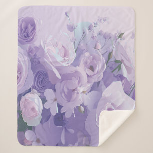 Soft flower pattern sherpa blanket