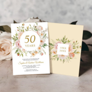 Soft Flowers 50th Anniversary Invitation