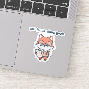 Soft Focus Sharp Goals Sticker Cute Fox Motivation