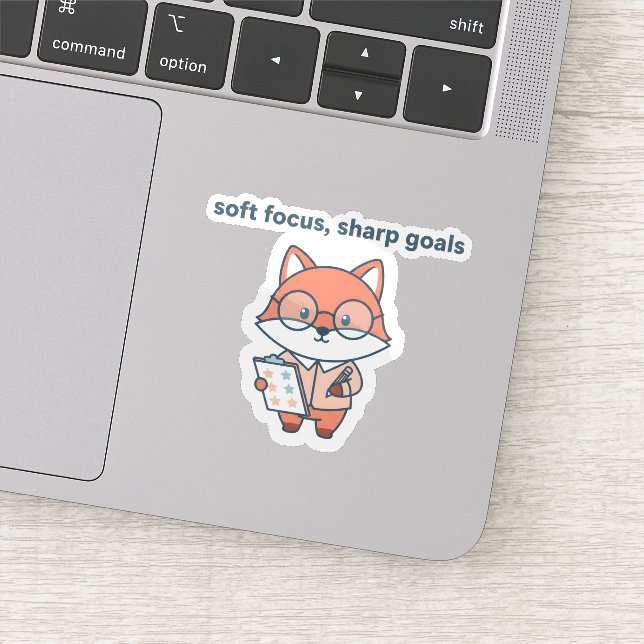 Soft Focus Sharp Goals Sticker Cute Fox Motivation (Detail)