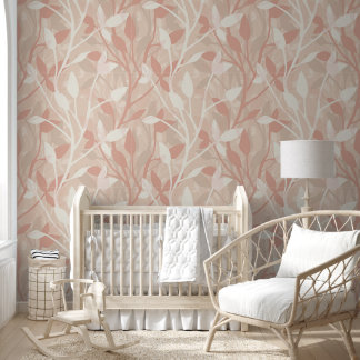 Soft Garden Mist Botanical Layers of Leaves Wallpaper