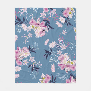 Soft gentle and delicate Blooming garden floral wi Fleece Blanket