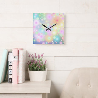 Soft Gentle Energy Circles Square Wall Clock