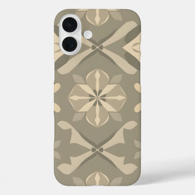 Soft Geometry iPhone16 Coque - Motif sans couture  (Verso)