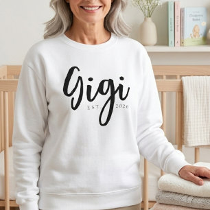 Soft Gigi EST Year Cozy Script Design Sweatshirt