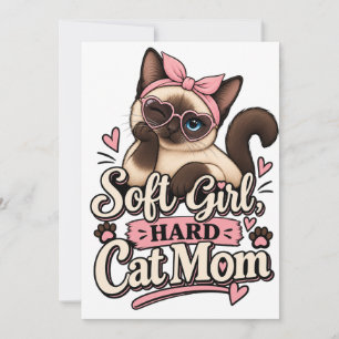 Soft Girl Hard Cat Mom Cat Lady Invitation