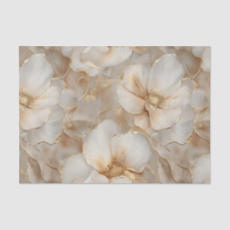 Soft Gold Flowers Decoupage Tissue Paper