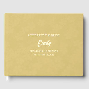 Soft Gold Letters to the Bride Keepsake Notebook Guest Book