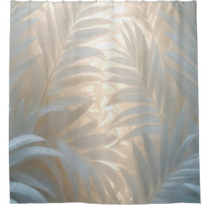 Soft gold of white tropics, pastel palm leaves
