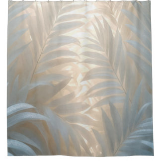 Soft gold of white tropics, pastel palm leaves