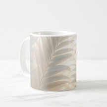 Soft gold of white tropics, pastel palm leaves