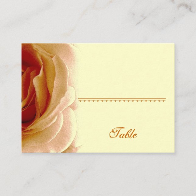 Soft Gold Rose Place Card - Anniversary Party (Front)