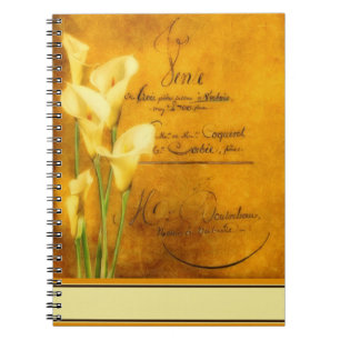 Soft golden calla lilies notebook