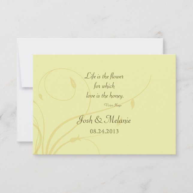 Soft Golden Flourishes RSVP Card (Front)
